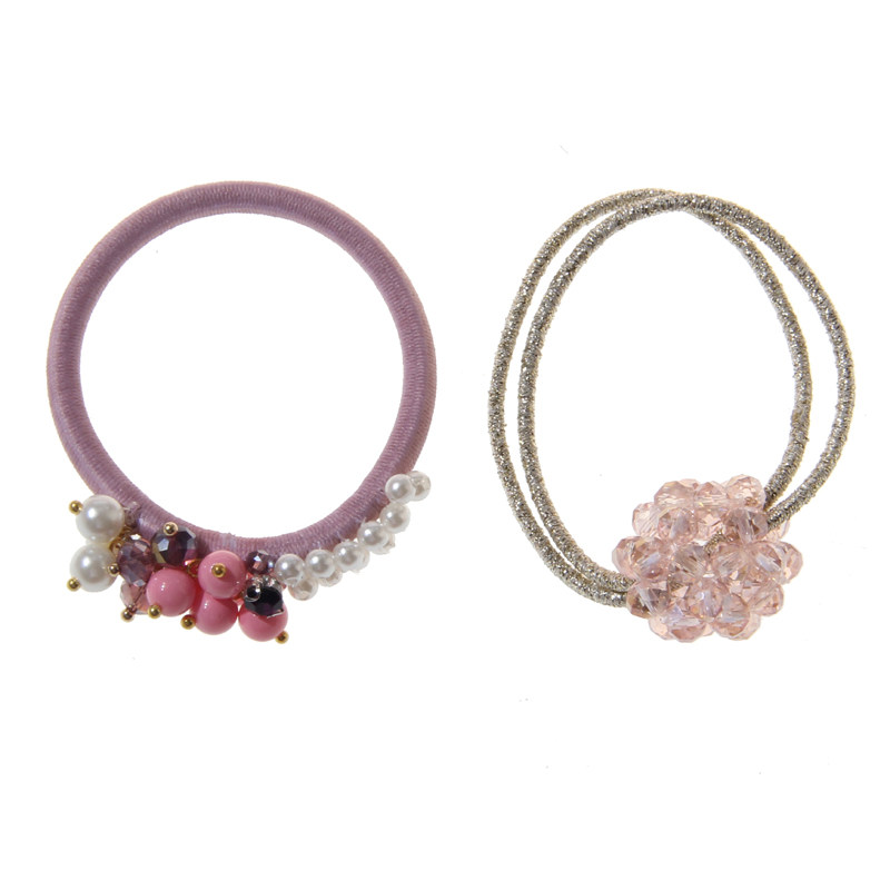 甜美风串珠扎马尾百搭皮筋发饰品