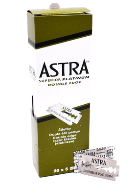 俄罗斯绿A100片装ASTRA镀白金手动双刃安全剃须刀片可掰开使用刀