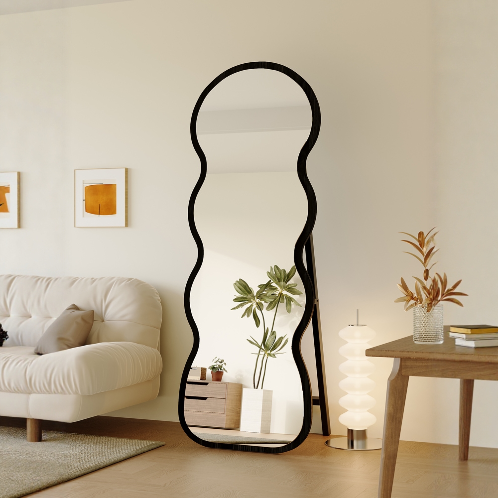 穿衣镜ins风高级感落地镜波浪形