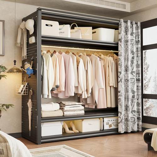衣柜简易组装家用衣橱钢制洞洞板