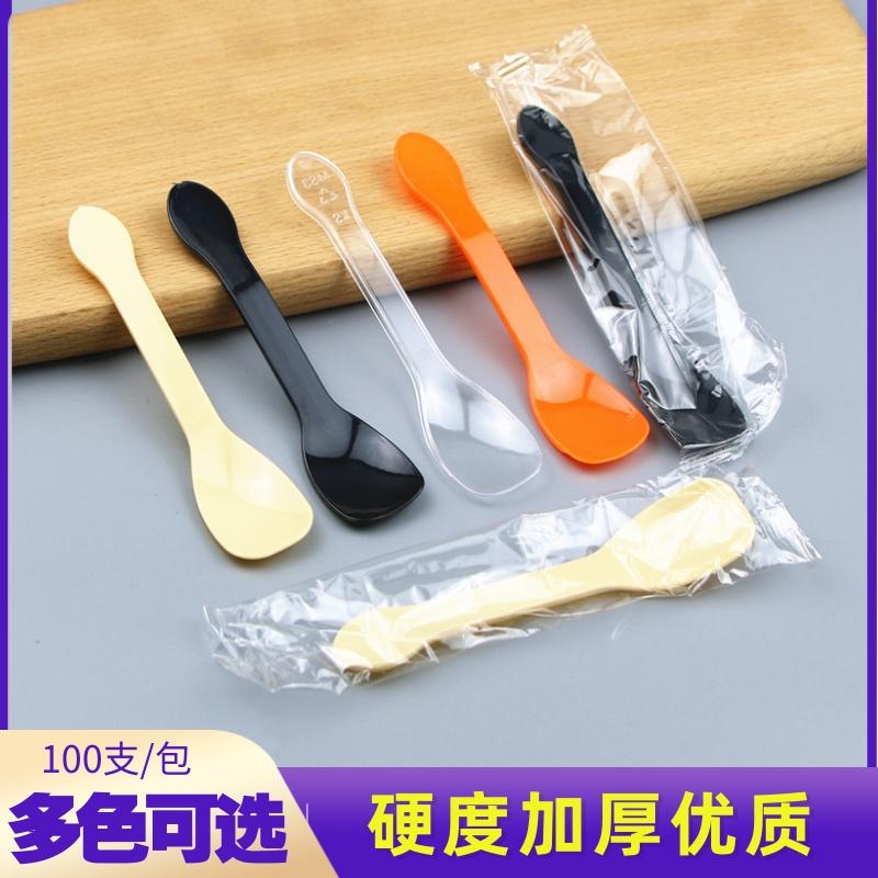 黄色独立包装一次性冰淇淋雪糕勺