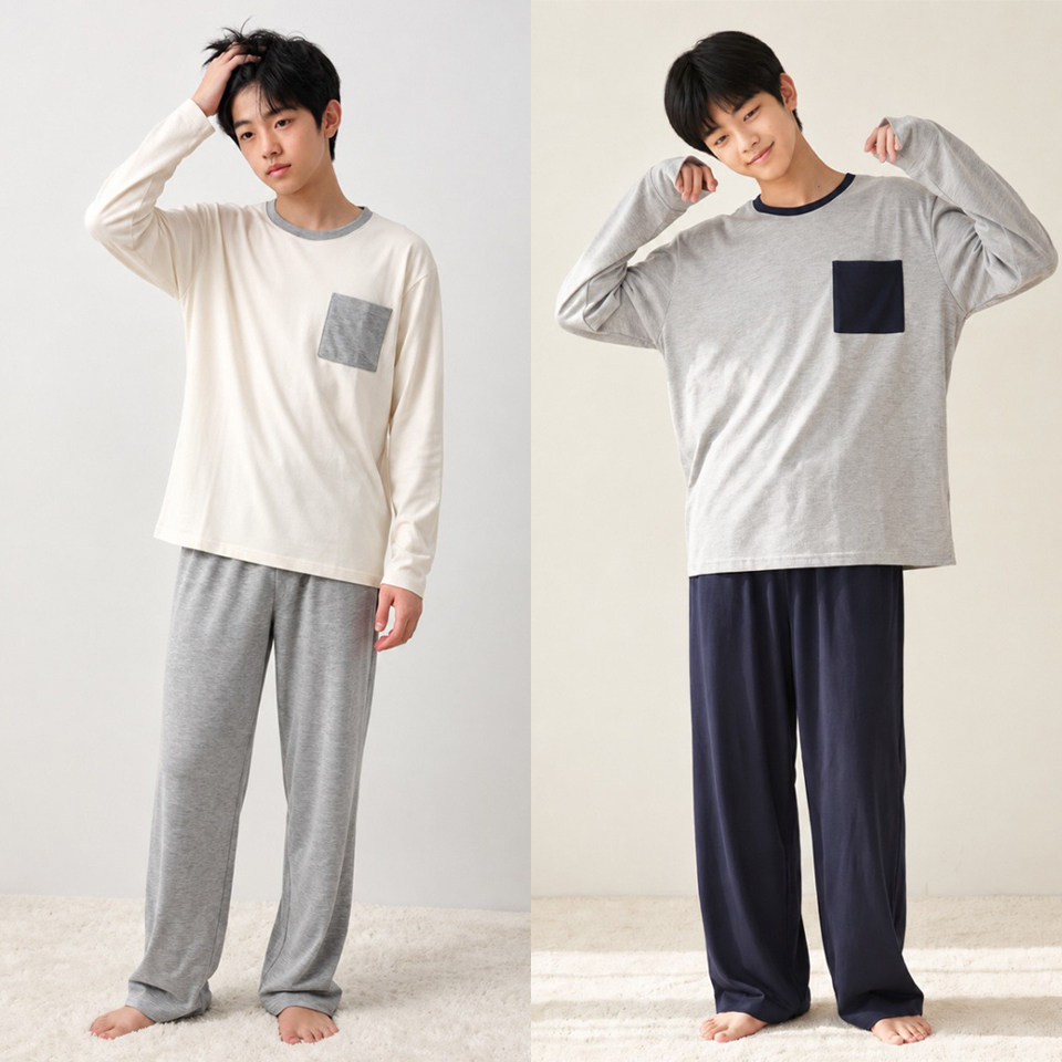 青少年宽松休闲j家居服两件套装