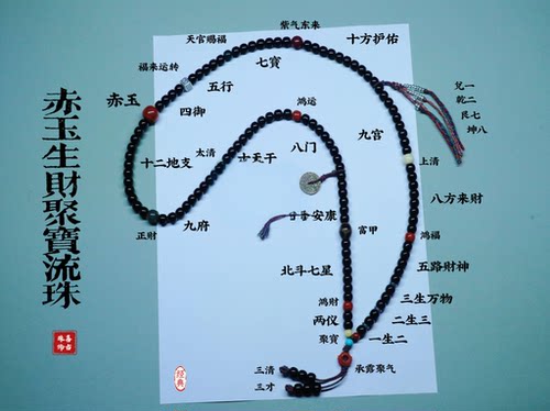 赤玉聚寳流珠道系流珠道家珠串文玩珠串