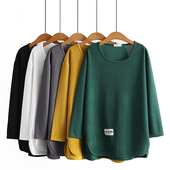 女装 秋冬新款 长袖 200斤大码 胖妹妹打底衫 遮肚子显瘦上衣女