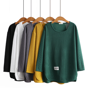 胖妹妹打底衫 200斤大码 长袖 秋冬新款 遮肚子显瘦上衣女 女装