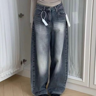 牛仔弯刀裤 新款 高腰显瘦无弹高级感韩式 牛仔裤 Ooh 气球裤 0272秋季