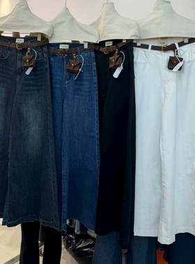 Ooh-AND 0259弹力喇叭裤牛仔裤女2025秋季新款高腰宽松拖地裤