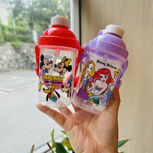 日本本土迪士尼儿童随身吸管杯创意锁扣杯玩具总动员喝水杯270ml