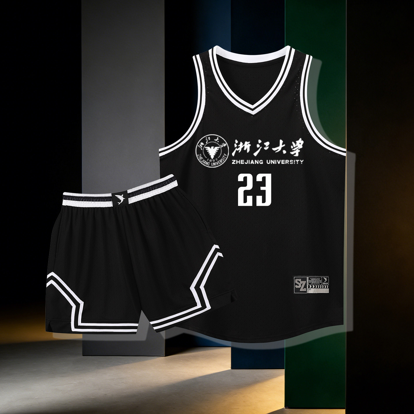 高校美式篮球衣订制篮球服套装男大学生球队比赛队服速干训练印字