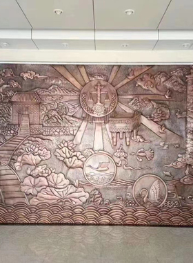 雕塑锻铜祝福做旧浮雕玻璃钢军人