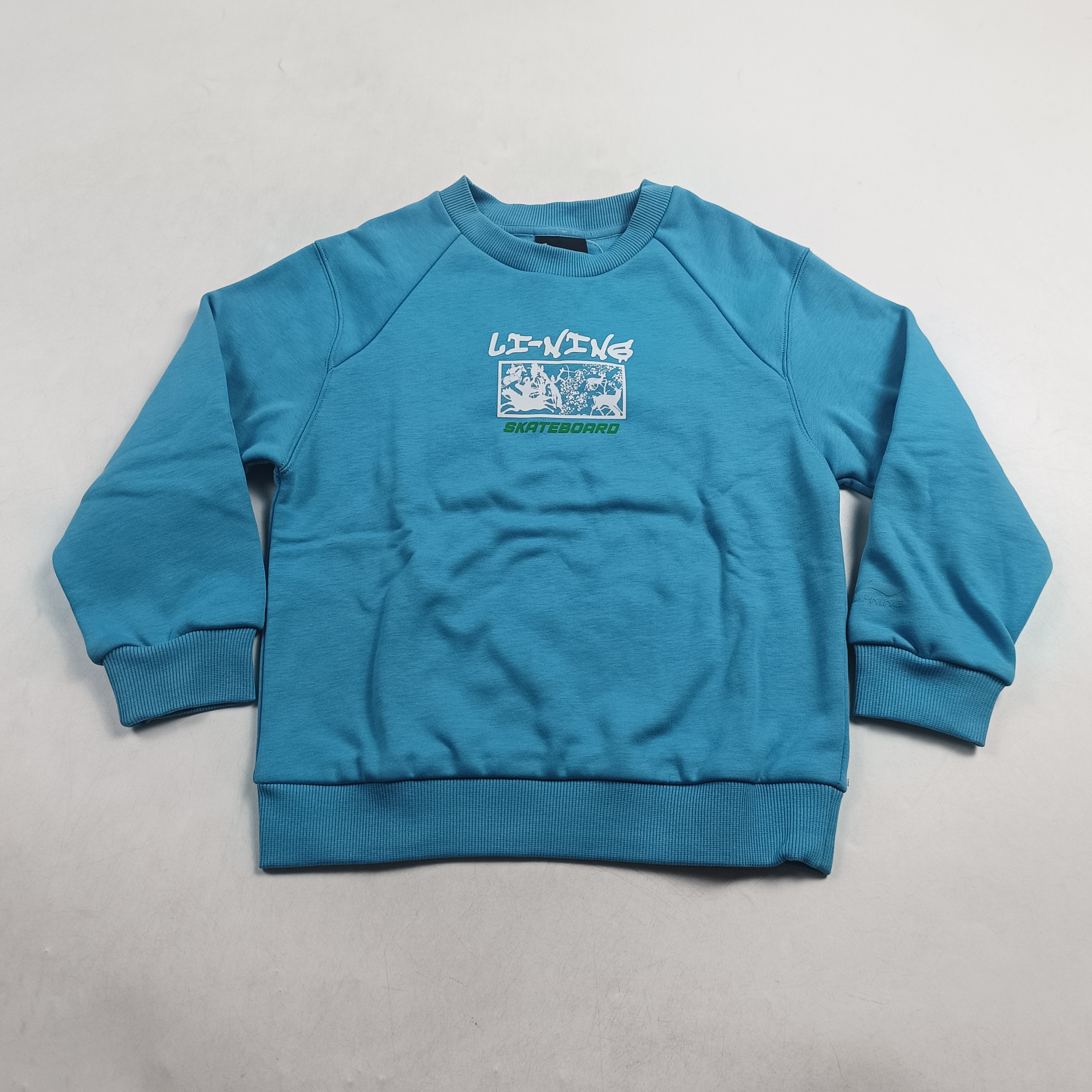 李宁童装运动生活系列男童秋冬加绒保暖休闲卫衣YWDT545--B品