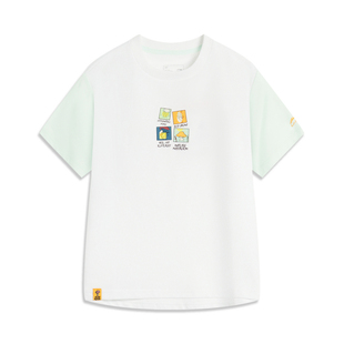 YHSU094 女大童动感舒适凉爽宽松短袖 李宁童装 女童凉感T恤2024夏季