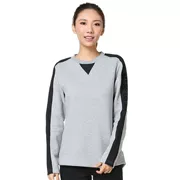 Li Ning nữ mẫu màu xám trùm đầu áo len không đầu thời trang thể thao AWDJ786 - Thể thao lông cừu / jumper