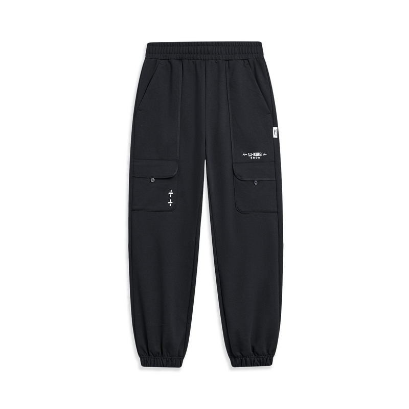 李宁卫裤男秋季运动生活系列时尚舒适透气宽松休闲裤AKLT411-B品