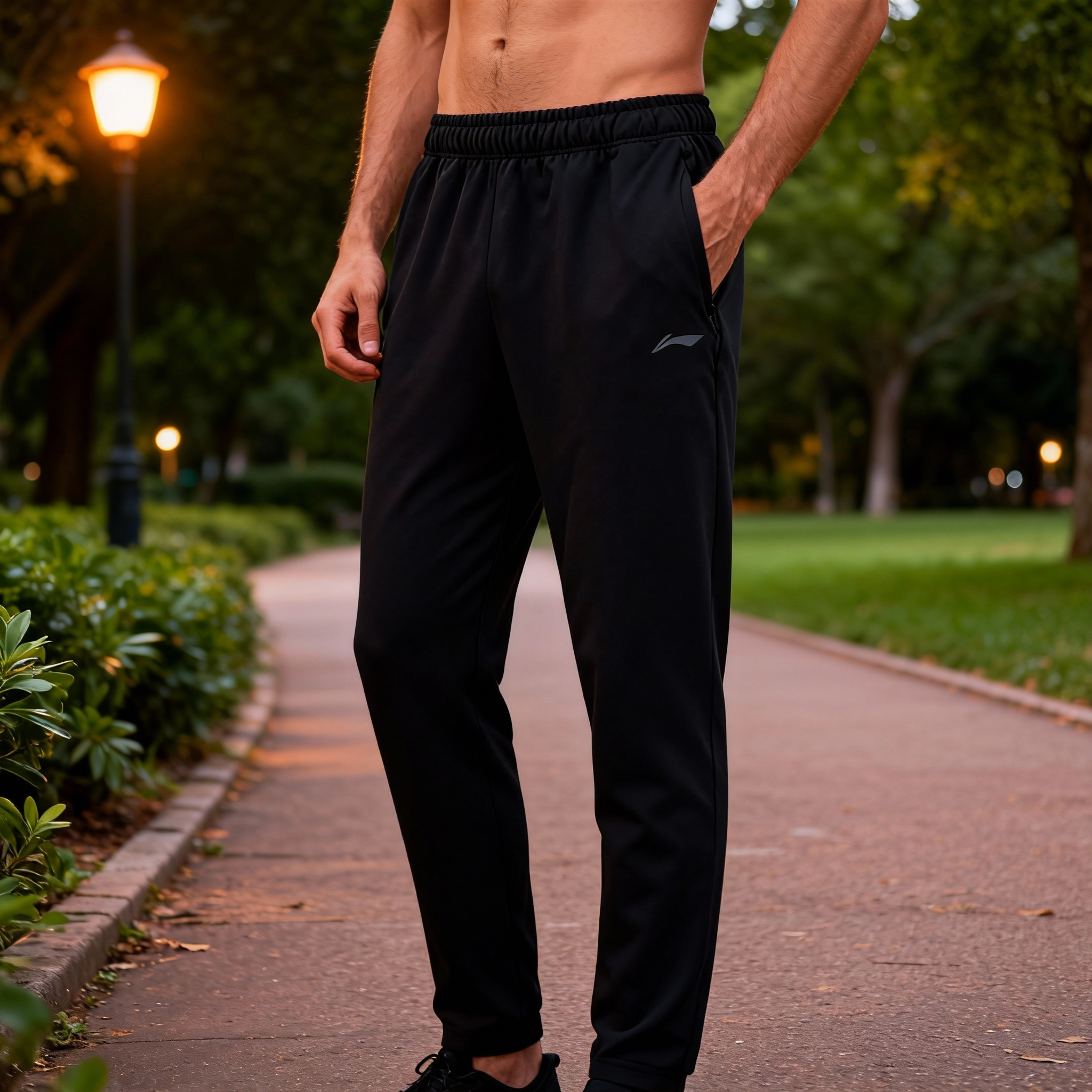 李宁健身系列男子春秋户外运动休闲简约百搭长裤AYKV387,运动服/休闲服装,运动长裤,淘宝优惠券,粉丝福利购,淘宝优惠卷