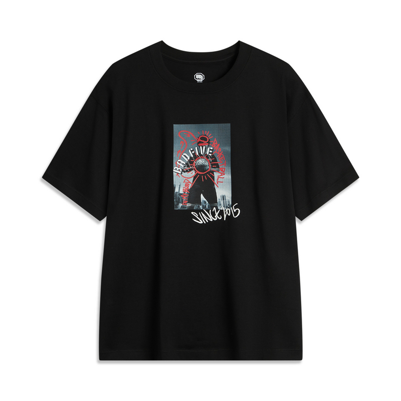 LI-NING/李宁夏季篮球男子反伍运动短袖圆领T恤文化衫AHSU603-B品