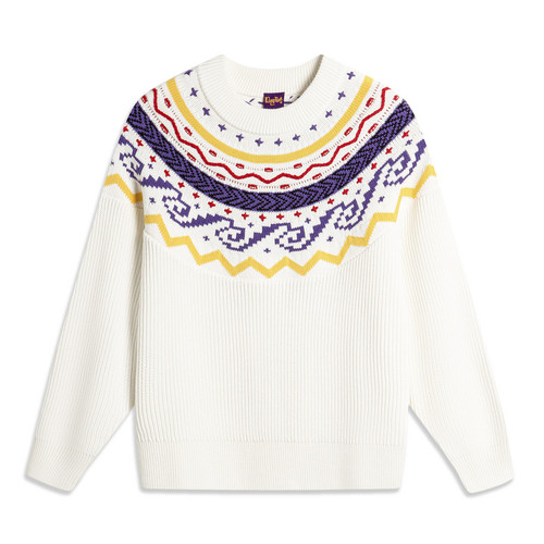 李宁编织衫女款春季运动系列舒适宽松套头无帽编织衫AMBU010--B品