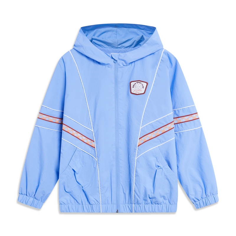 李宁童装女童风衣舒适透气时尚百搭宽松运动休闲上衣YFDT082-B品