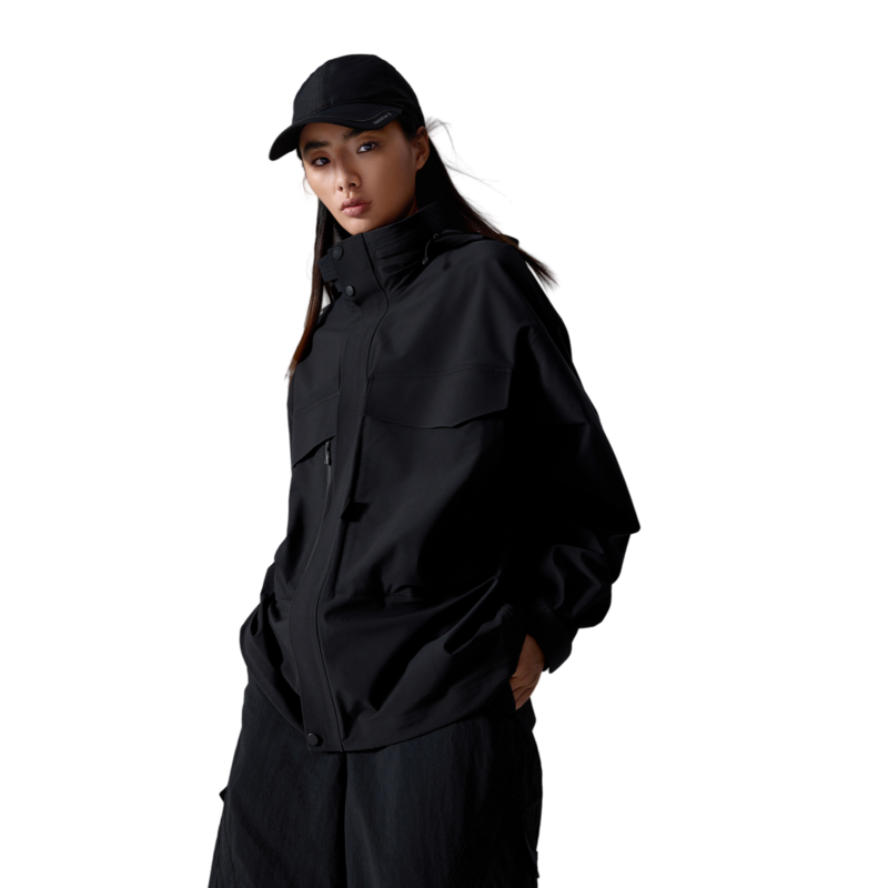 李宁CF溯万龙甲男女同款防风透湿户外徒步单层冲锋衣AEMU043-B品