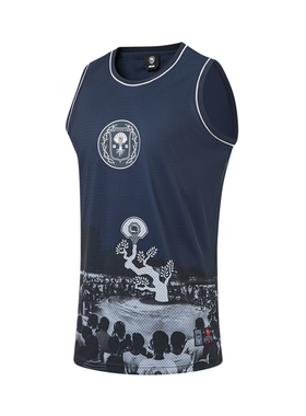 李宁背心男子反伍系列舒适透气宽松百搭篮球比赛T恤AAYT523-3-B品