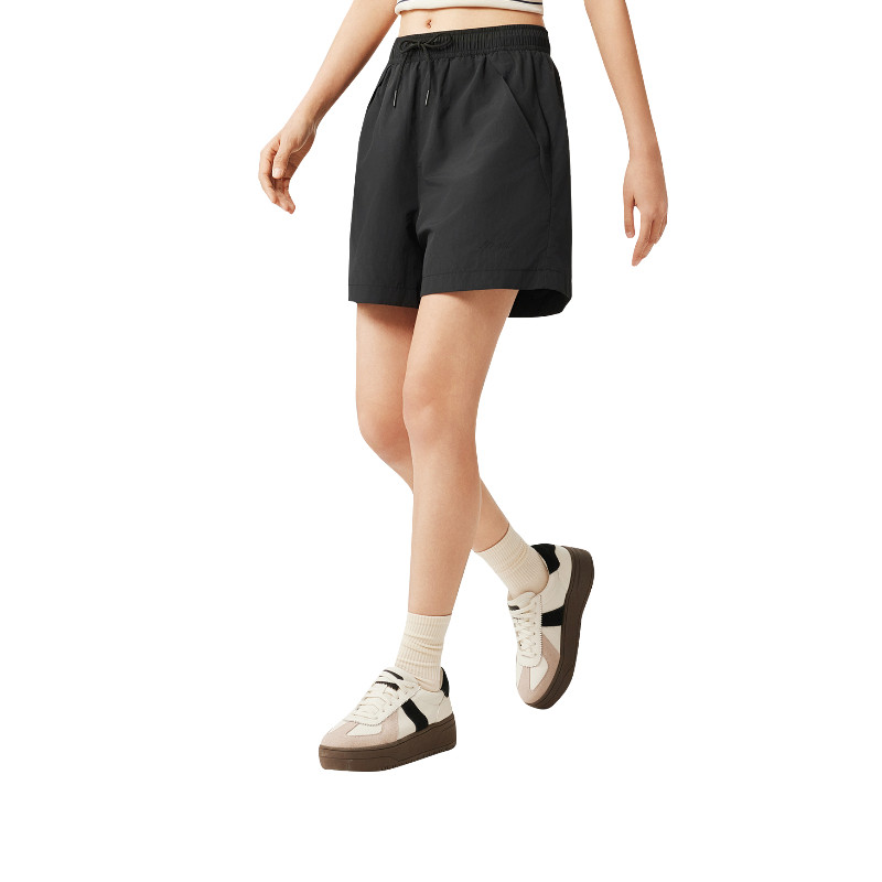 李宁短裤夏季女款运动潮流系列舒适透气简约宽松梭织短裤AKSV172-