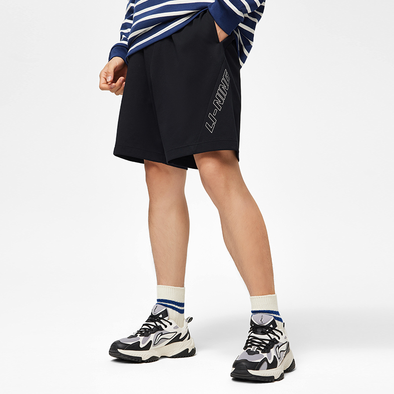 LI-NING/李宁夏季休闲男士速干冰感舒适宽松短卫裤AKSU229-B品
