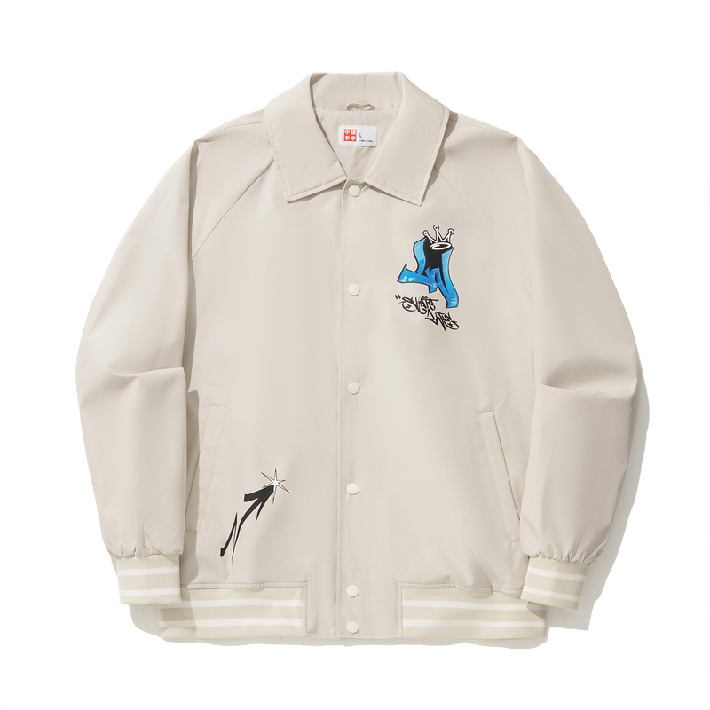 李宁男子滑板涂鸦运动休闲宽松夹克外套AJDU139-B品