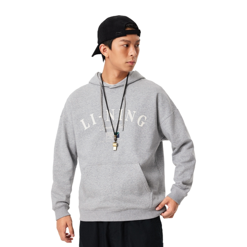 李宁男子运动生活休闲系列套头连帽卫衣AWDU673-B品