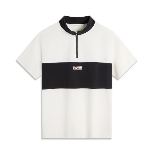 李宁短袖T恤男款夏季新款宽松休闲透气百搭经典POLO衫APLU081-B品