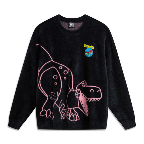 李宁编织衫男女款春运动生活系列时尚宽松套头无帽编织衫AMBU212-