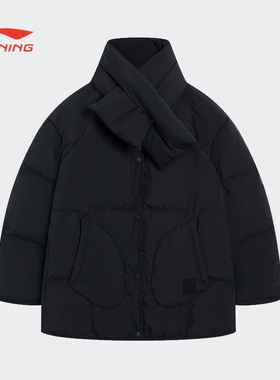 李宁中长款羽绒服女士CF溯冬季休闲棒球服时尚加厚面包服AYMS418