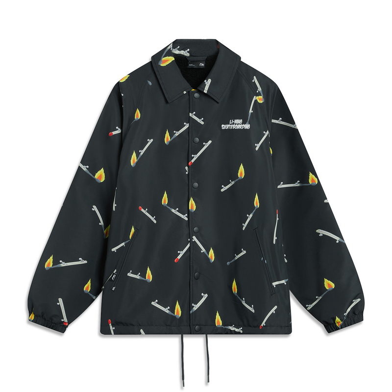 李宁男子秋冬款滑板系列休闲外套潮流时尚宽松舒适运动服AFDT699