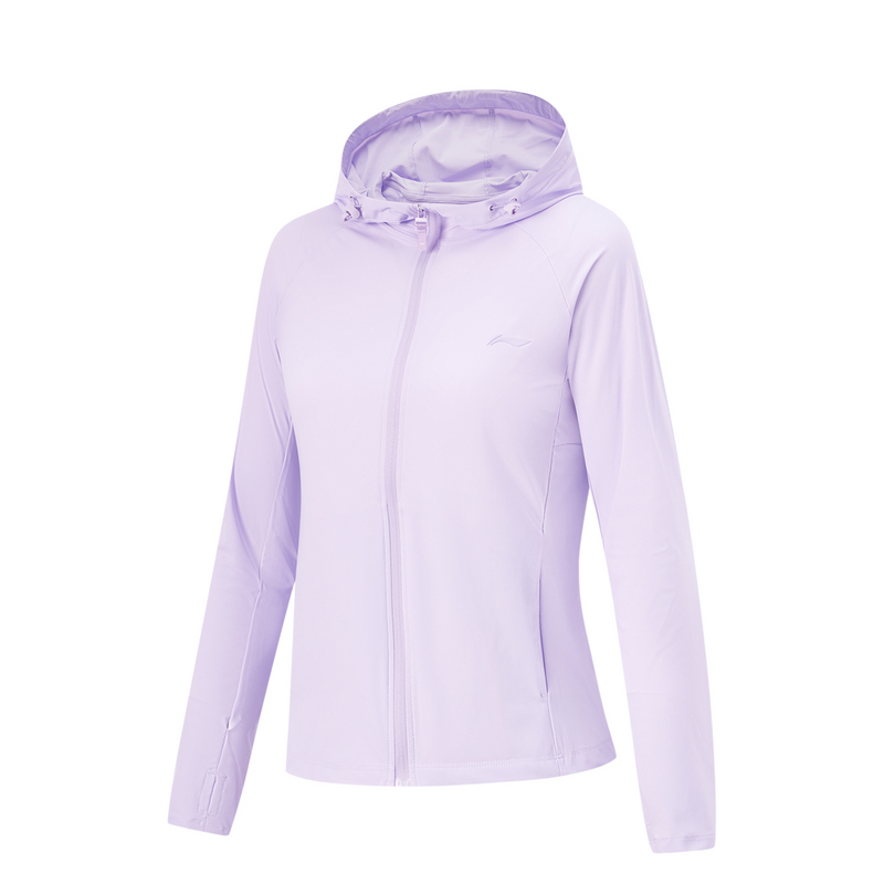 李宁卫衣女春季健身系列舒适透气贴身型开衫连帽卫衣AWDU668--B品
