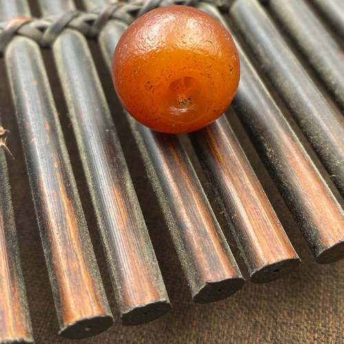 古玩民俗古法老气风化包浆红色老玛瑙珠子腰珠配饰配珠diy珠