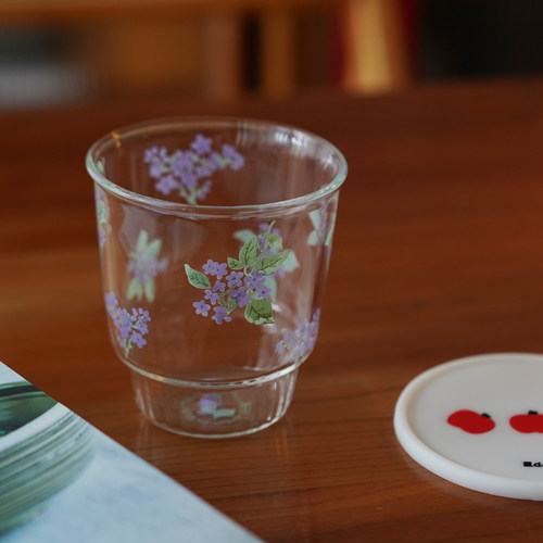 原创插画风设计师款玻璃杯