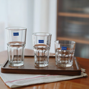 然而家 泰国Ocean玻璃水杯八角杯耐热无铅玻璃果汁茶杯啤酒咖啡杯