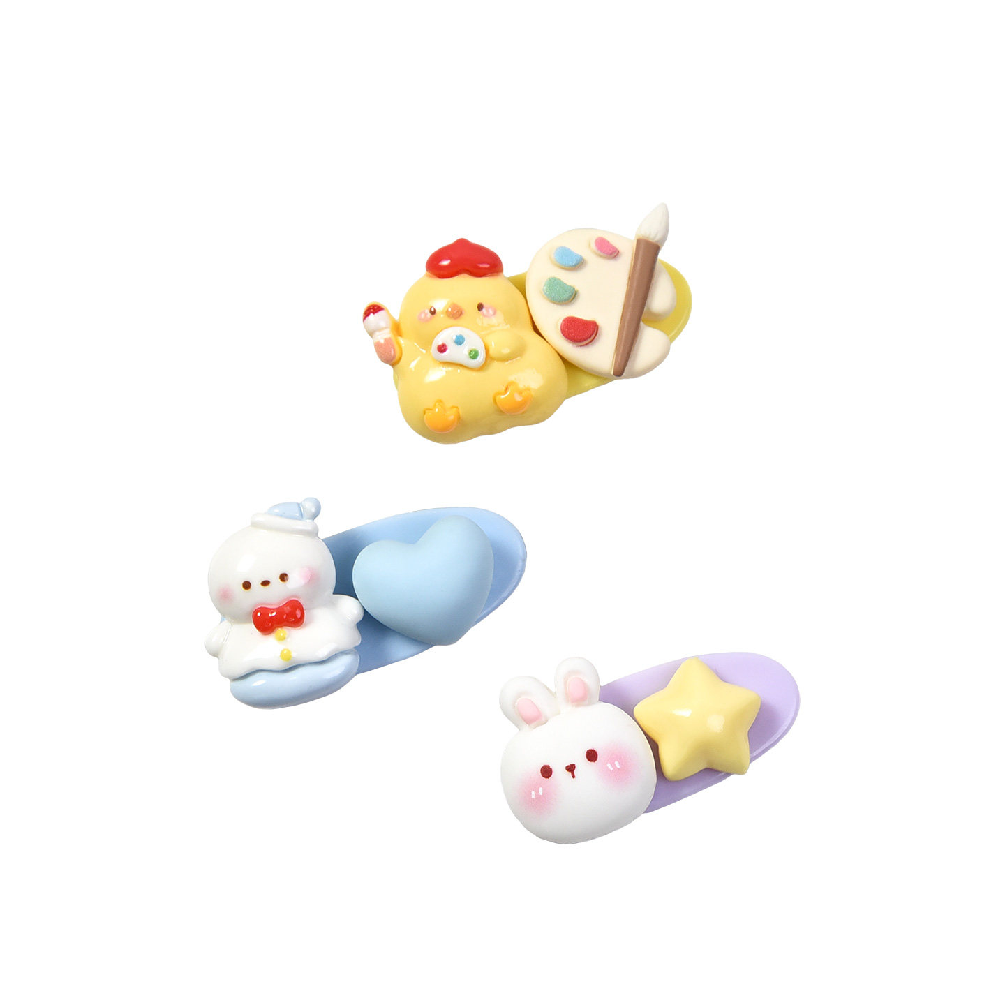thumbnail for Love and deep space, Shen Xing, Hui Li, Shen Qi Yu, rabbit ball, little snowman, graffiti, doujin, peripheral hairpins, jewelry, millet