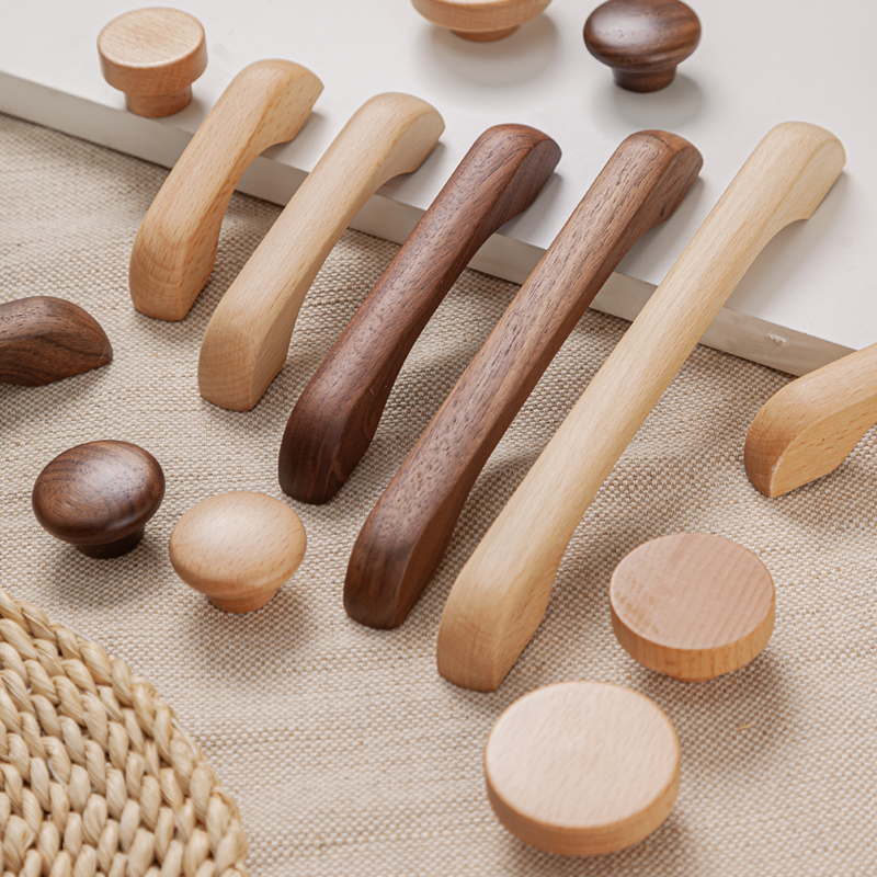 原木色现代简约加长款柜门拉手