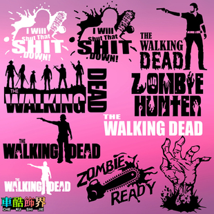 美剧 行尸走肉The Walking Dead瑞克 丧尸汽车主机箱电脑小牛贴纸