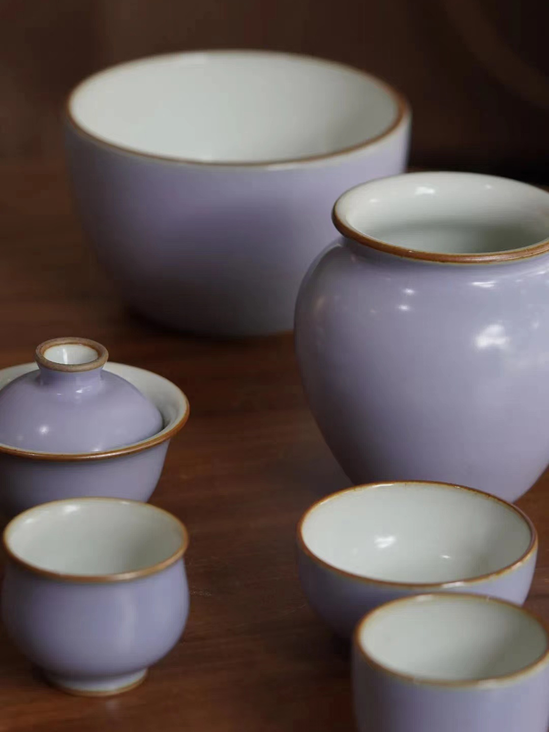 「陶工待物」暮山紫汝窑汝瓷景德镇茶杯主人杯纯手工瓷器茶器礼盒