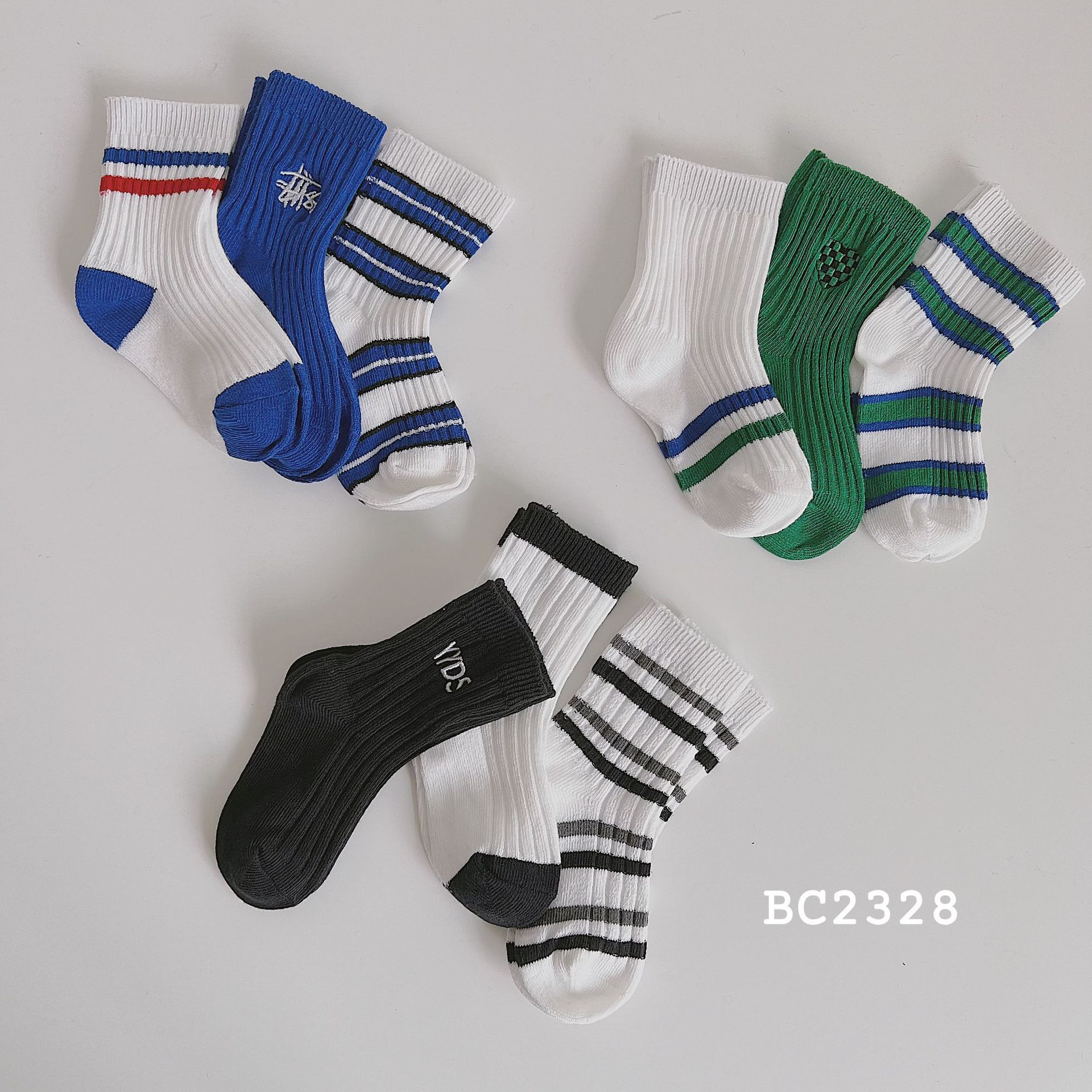 3双Bo宝宝儿童袜子春秋双针刺绣