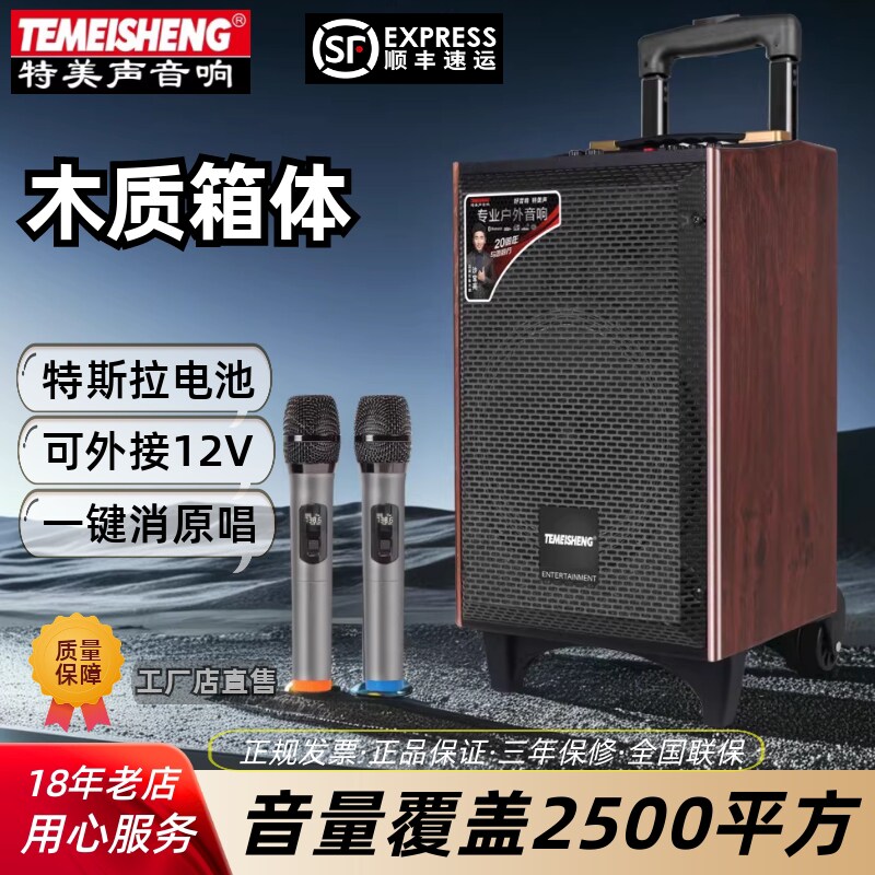 特美声A8-24广场舞音响户外音箱k歌移动拉杆8寸跳舞大功率重低音