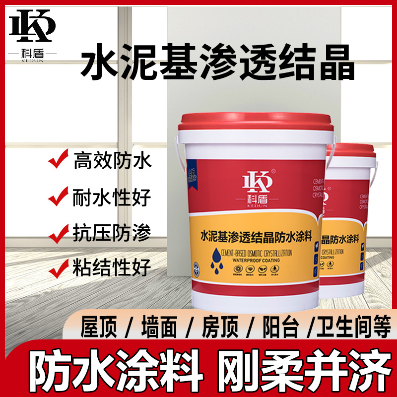 裂缝漏水负压背水涂水泥基渗透结晶屋顶外墙防水涂料堵漏型混凝土
