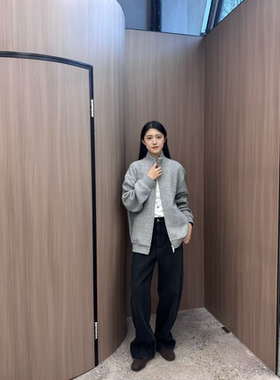 【VIINS】YP灰色立领针织重磅宽松开衫外套女2928