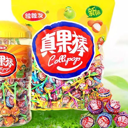 粒粒发水果味可乐味棒棒糖香甜美味多种口味休闲办公解馋充饥零食
