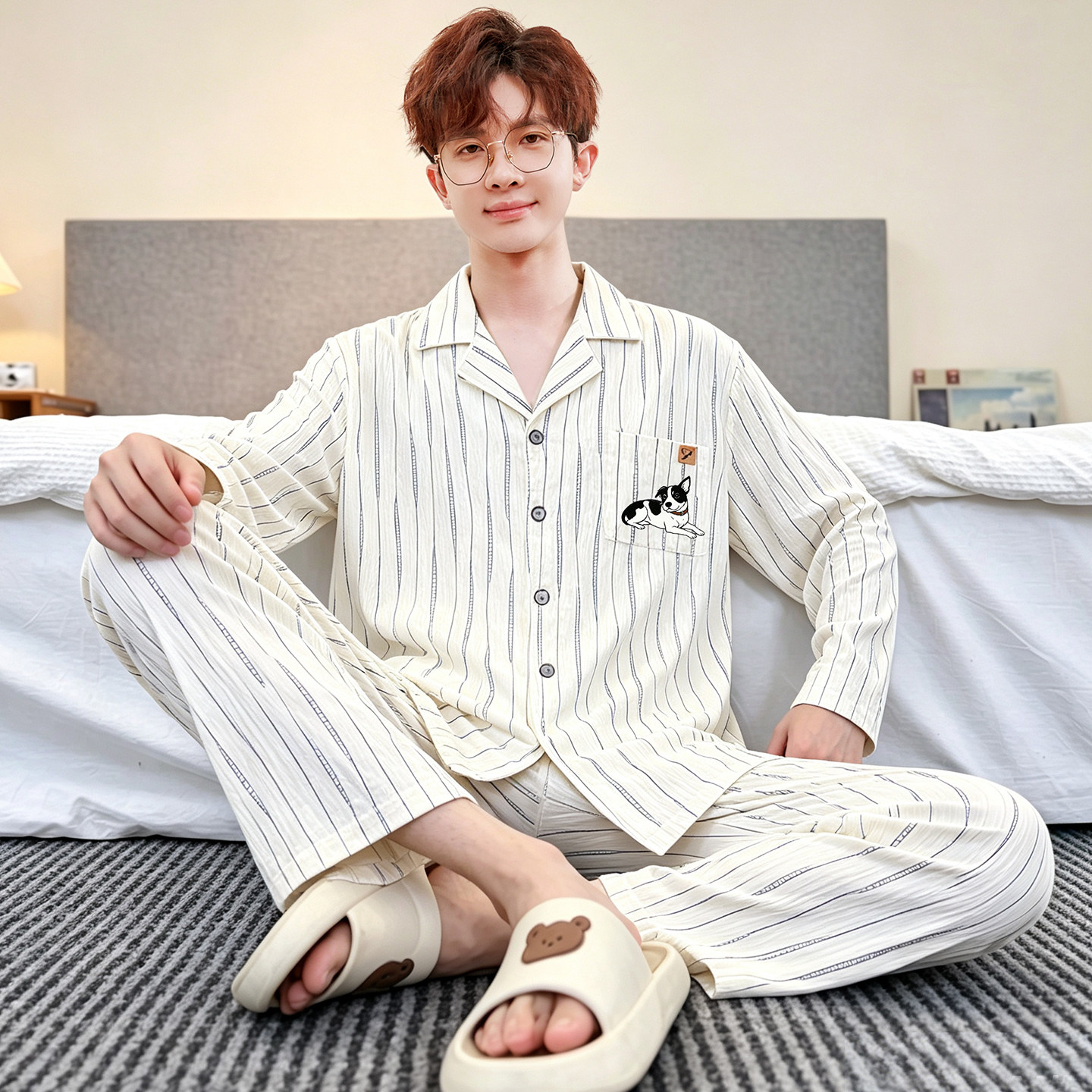 2026新款睡衣男士春秋夏季云朵棉长袖薄款男生四季通用家居服套装