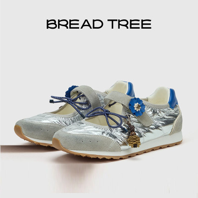BREADTREE面包树 25年拼色可拆卸鞋花装饰芭蕾玛丽珍复古时装单鞋