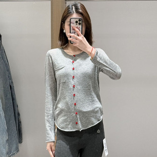 撞色糖果扣长袖 26早春新款 AndAnything 羊毛针织衫 现货