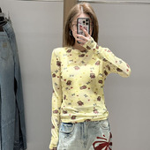 FORDARE 现货 福蝶26春夏涂鸦感独角小熊爱心碎花打底衫