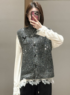 【现货】FIZZFLY | 25冬季设计师品牌新款珠片羊毛背心